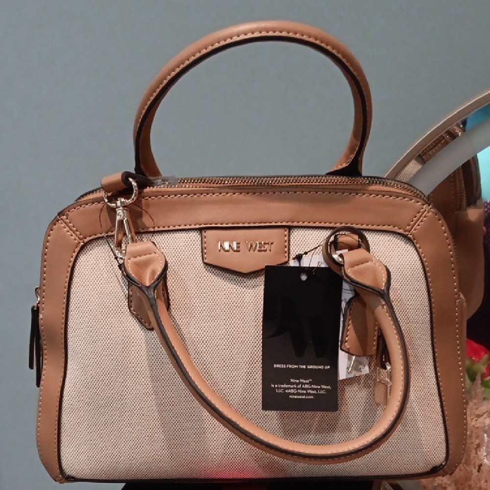Nine West Tan and Cream Satchel